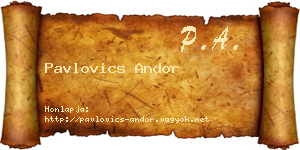 Pavlovics Andor névjegykártya